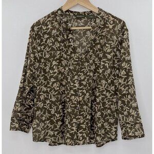 Eddie Bauer Women’s Button Down Cotton Sheer Shirt‎ Size Large, Lightweight